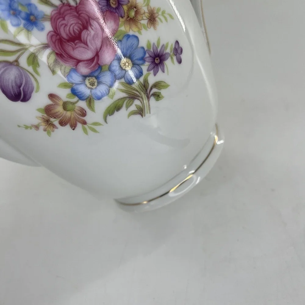 Antique Coffee Pot Footed Floral c 1903-1945 Winterling Bavaria Germany, 9.25